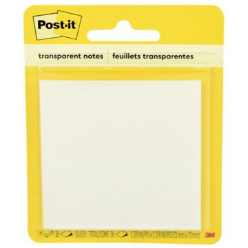 Post-it Transparent Sticky Notes - Clear, 36 Ct, 2.8" x 2.8"
