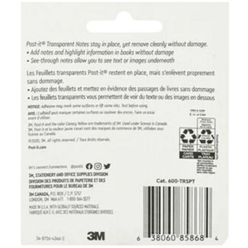 Post-it Transparent Sticky Notes - Clear, 36 Ct, 2.8" x 2.8"