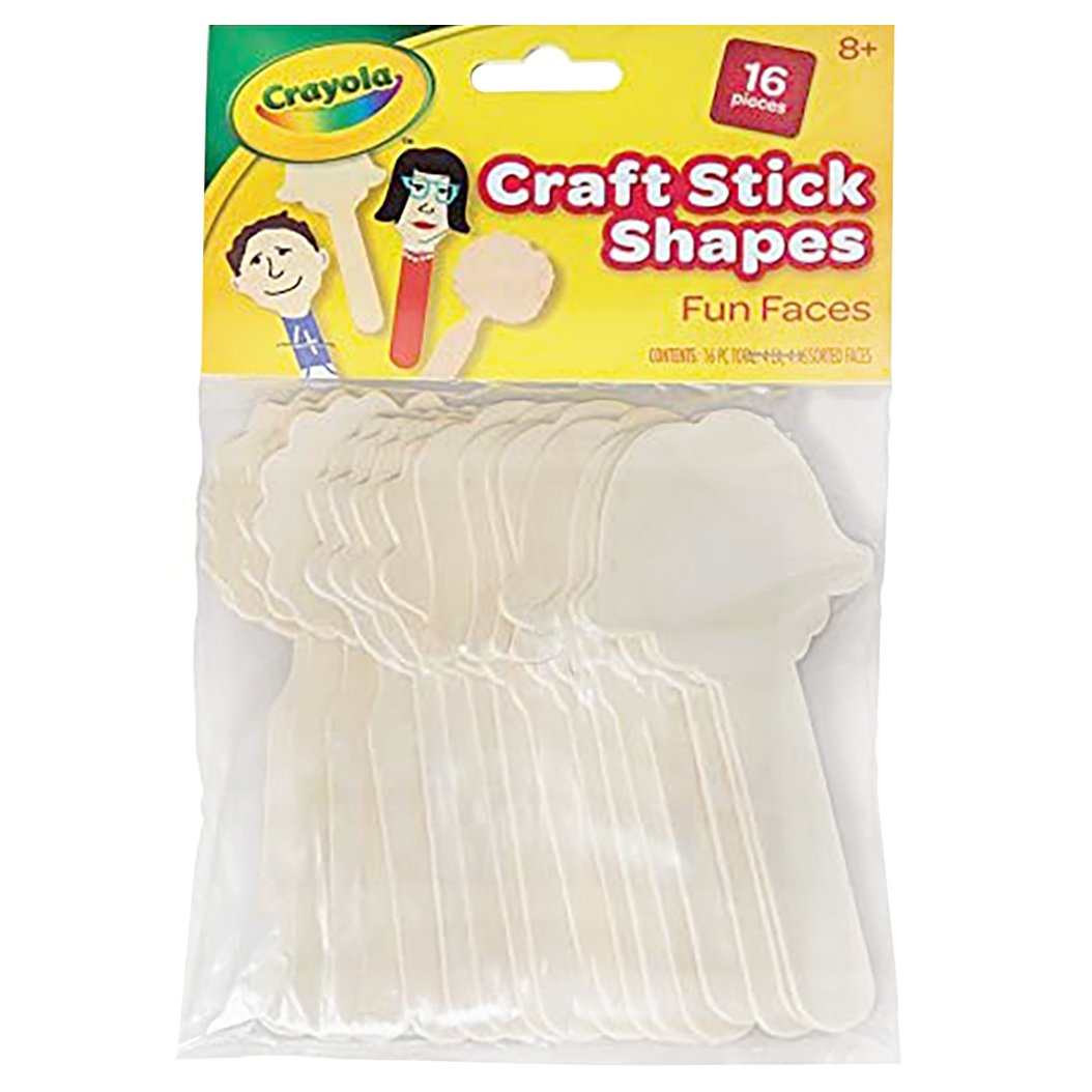Crayola Fun Faces Natural Wood Crafting Sticks, 5" Shop Craft basics at HEB
