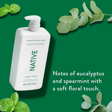 Native Body Wash - Eucalyptus & Mint, 36 oz
