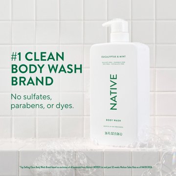 Native Native Body Wash, Eucalyptus & Mint, for Women & Men, 36 FL OZ, 36 oz