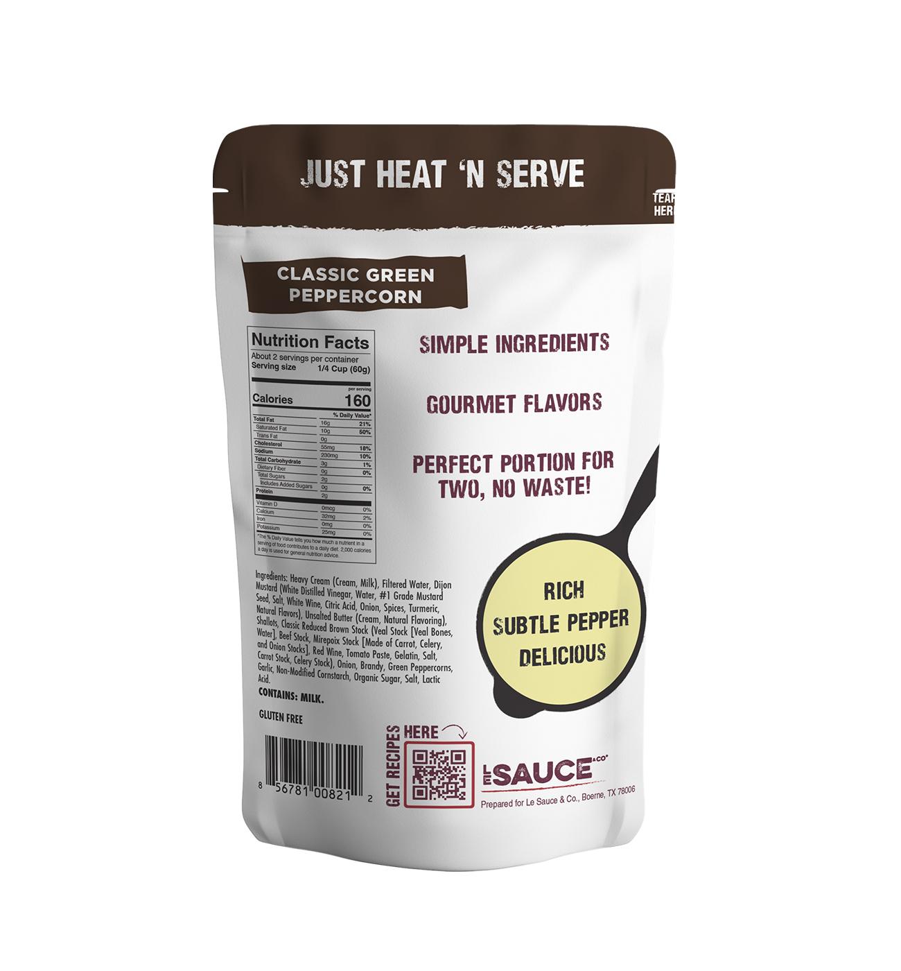 Le Sauce & Co. Classic Green Peppercorn Sauce Shop Specialty sauces