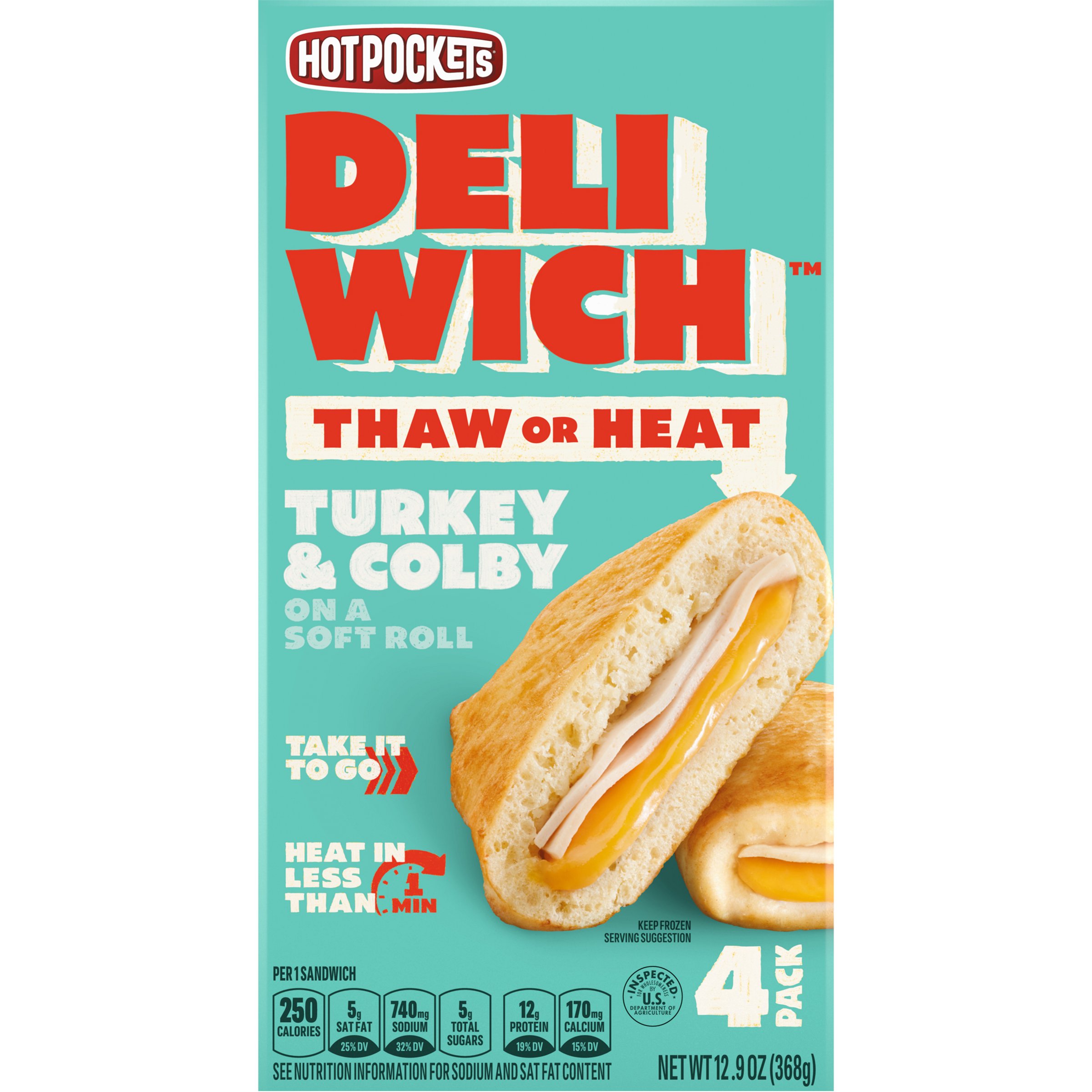 Hot Pockets Deliwich Frozen Sandwiches Turkey & Colby Shop Entrees