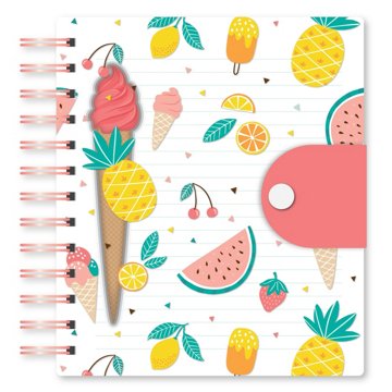C.R. Gibson Sweet Fruit Hidden Pen Lined Journal, 6" x 7"