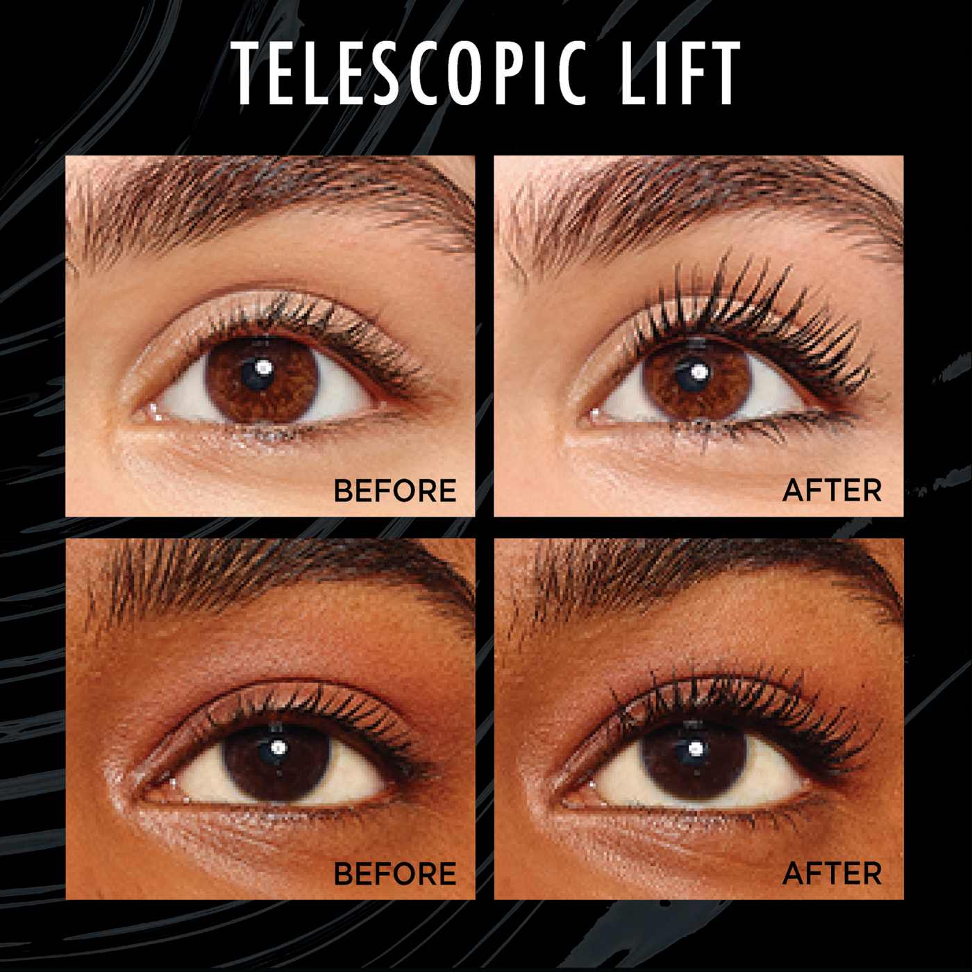 L'Oréal Paris Telescopic Lift Washable Makeup Mascara, 36HR Wear Black Brown; image 2 of 6