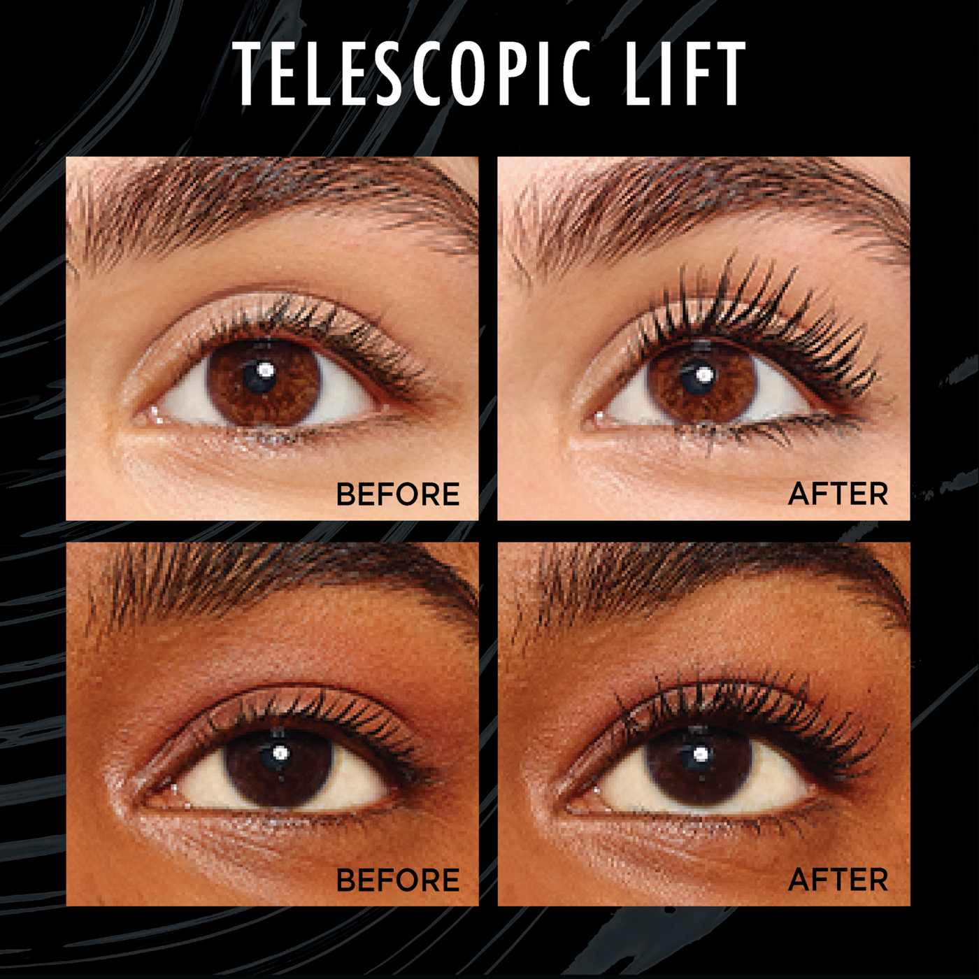 L'Oréal Paris Telescopic Lift Washable Makeup Mascara, 36HR Wear Black Brown; image 3 of 4