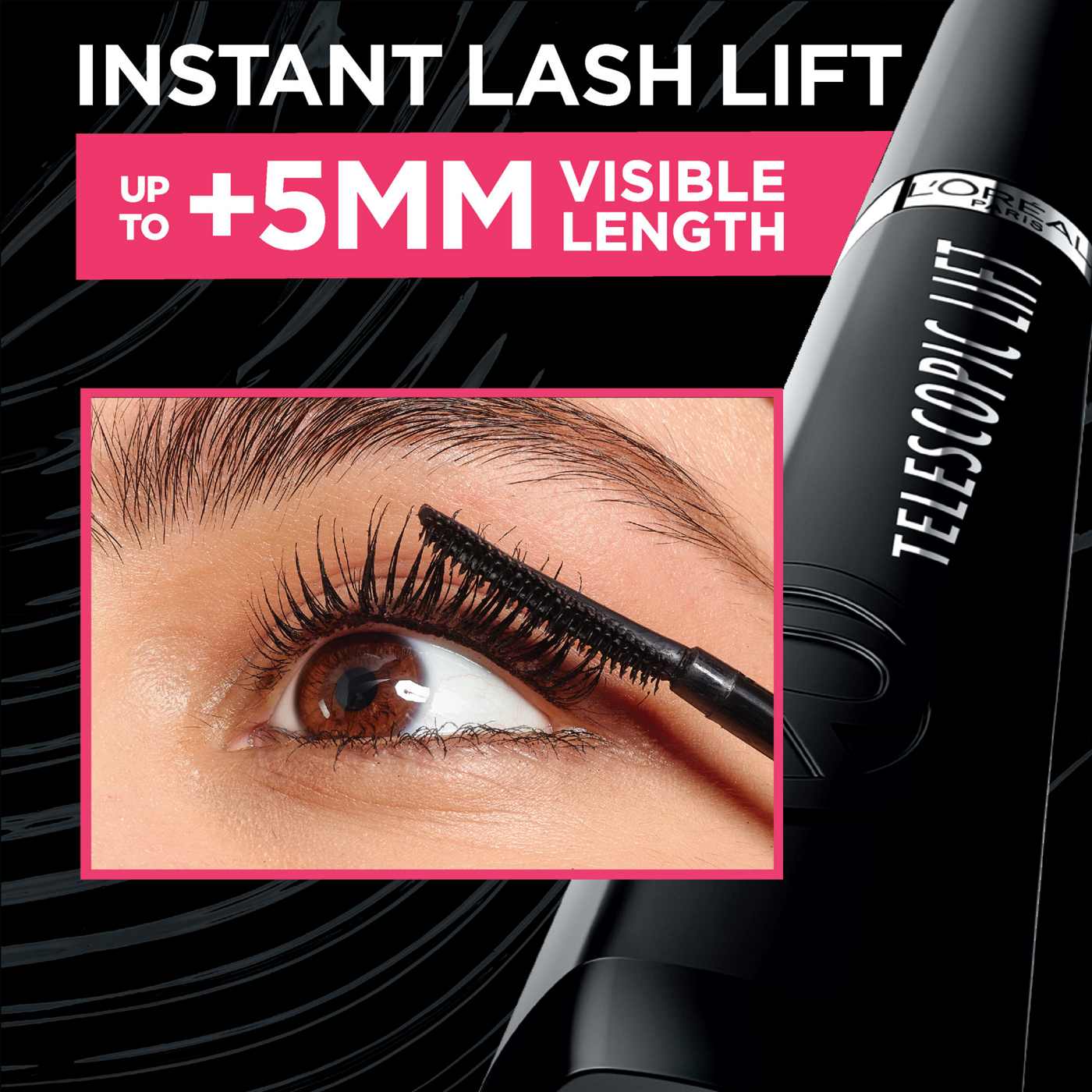 L'Oréal Paris Telescopic Lift Washable Makeup Mascara, 36HR Wear Black Brown; image 4 of 4