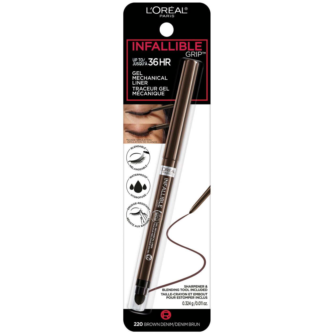 L'Oréal Paris Infallible Grip Mechanical Gel Eyeliner Brown Denim Shop Eyeliner at HEB