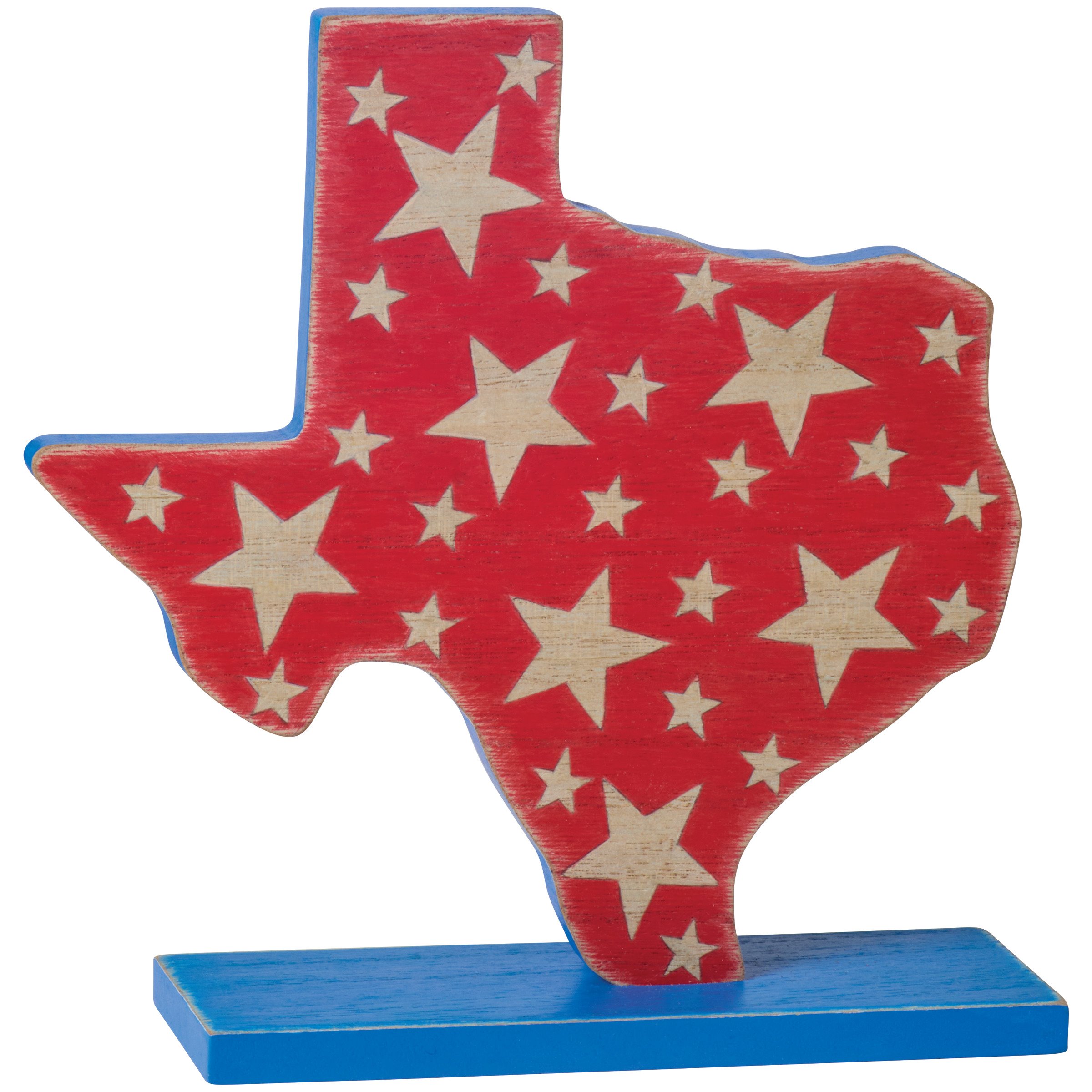 Destination Holiday Texas Shape with Stars Patriotic Tabletop Decor
