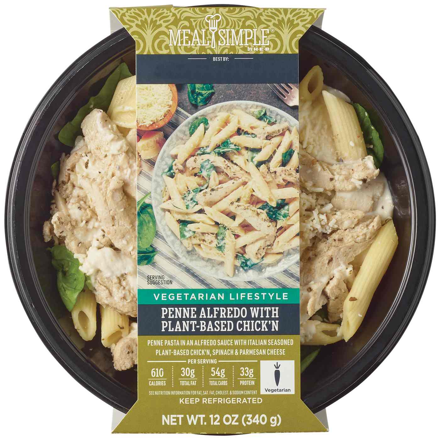 Meal Simple by H-E-B Plant-Based Chick'n Penne Alfredo Bowl; image 3 of 5