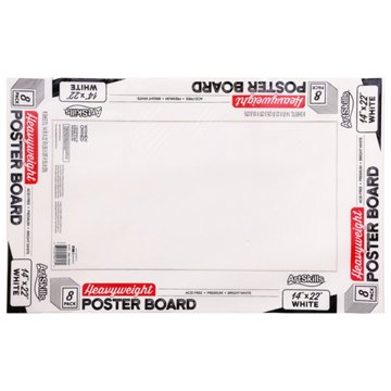 ArtSkills 8 Heavy Weight Poster Boards - White, 14" x 22"
