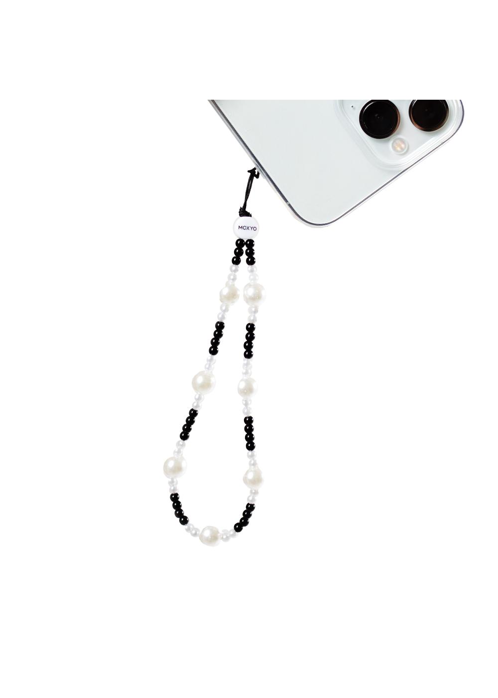 Moxyo Beaded Phone Charm Black Pearl Shop Phone Cases & Stands at HEB