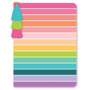 C.R. Gibson Striped Zipper Leatherette Lined Journal with Tassels