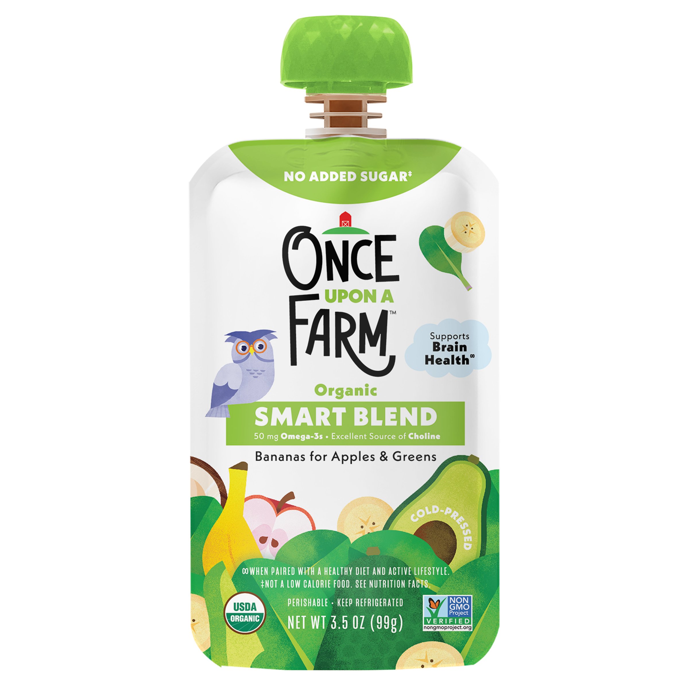 Once Upon a Farm Organic Smart Blend Pouch - Bananas for Apples ...