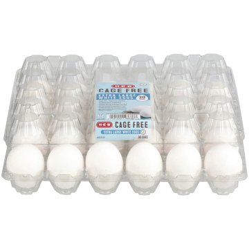 H-E-B Grade AA Cage Free Extra Large White Eggs, 30 ct