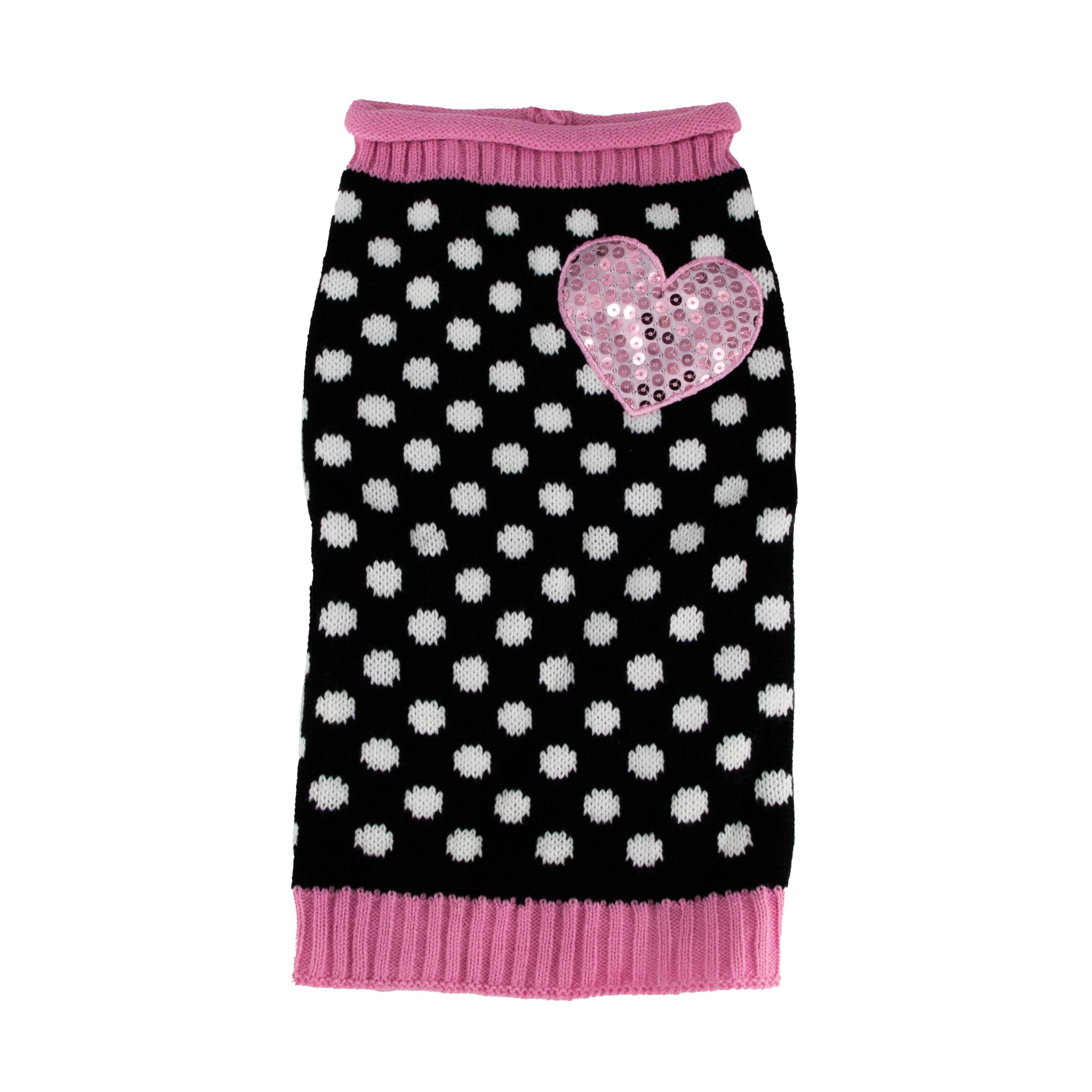 Petitebella Hundeshirt „Heart Puppy“ – Schwarz Mit Gestreiftem Saum, Größe S, Aus Baumwolle