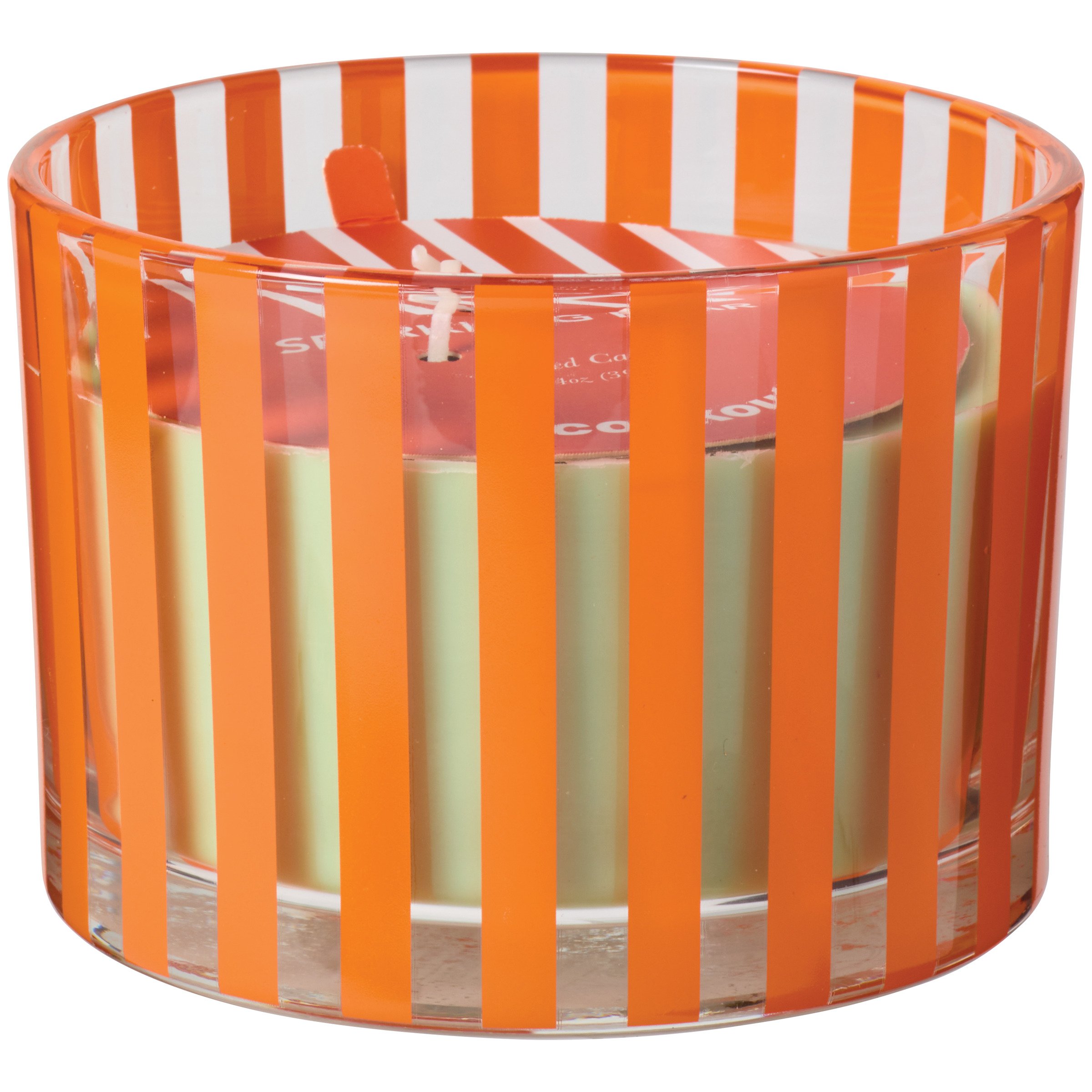 Destination Holiday Summer Stripes Sparkling Pear Scented Orange Glass
