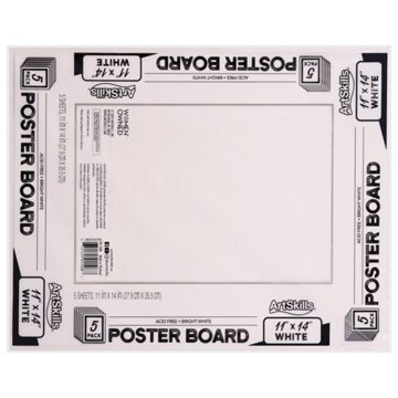 ArtSkills 5 Poster Boards - White, 11" x 14"