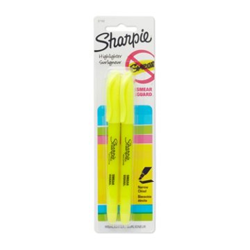 Sharpie Narrow Chisel Tip Pocket Highlighters - Yellow Ink, 2 pk