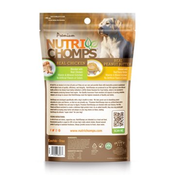 Nutri Chomps Chicken, Porkskin & Peanut Butter Mini Twists Dog Treats, 10 ct