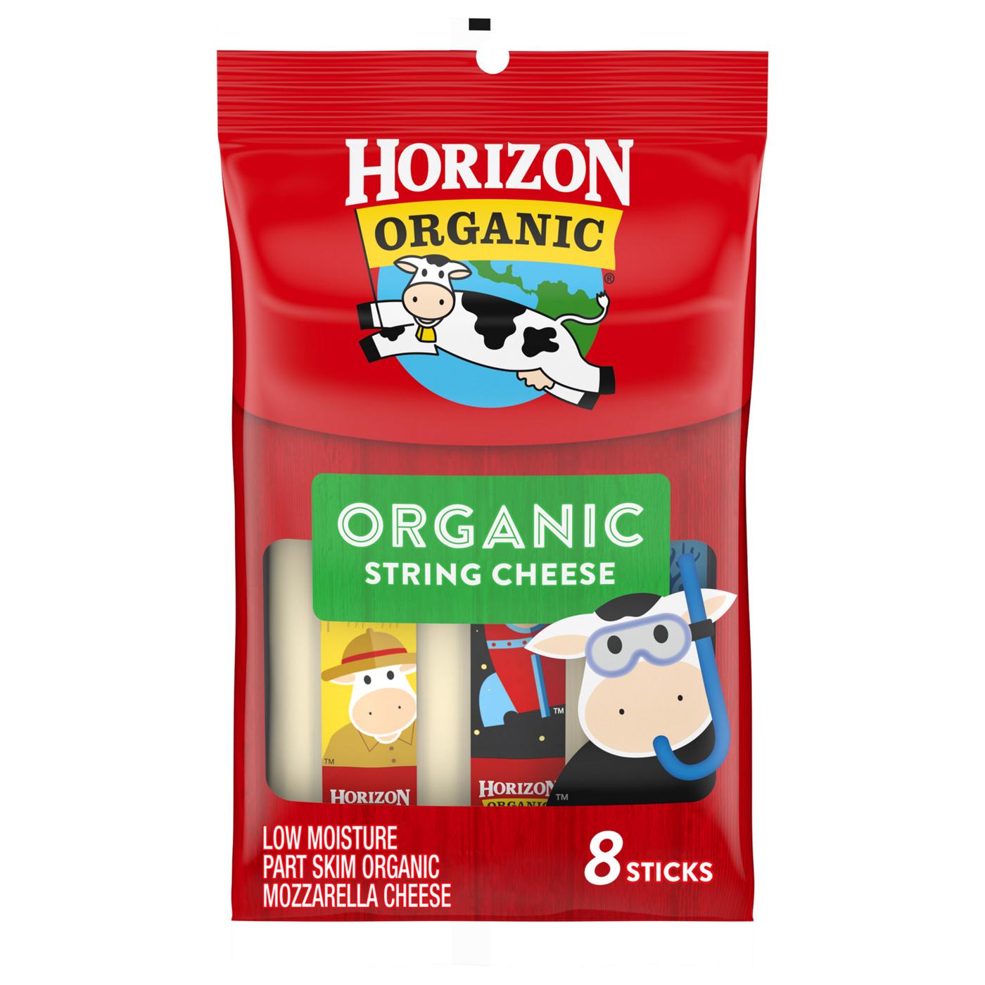 Horizon Organic Low Moisture Part-Skim Mozzarella String Cheese, 8 ct; image 1 of 6