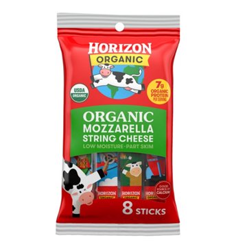 Horizon Organic Low Moisture Part-Skim Mozzarella String Cheese Sticks, 8 ct