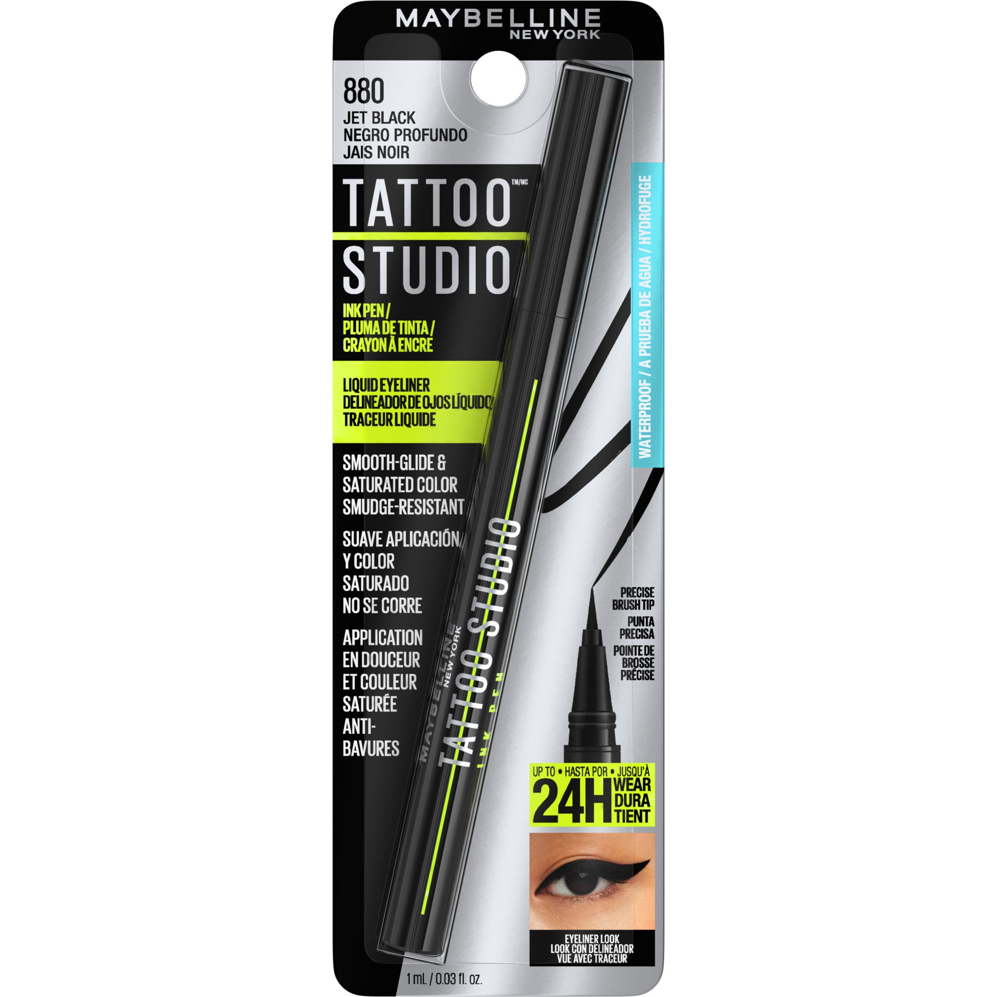 Irreplaceable defile Anden klasse Maybelline Tattoo Studio Liquid Eyeliner Pen - Jet Black - Shop Eyeliner at  H-E-B