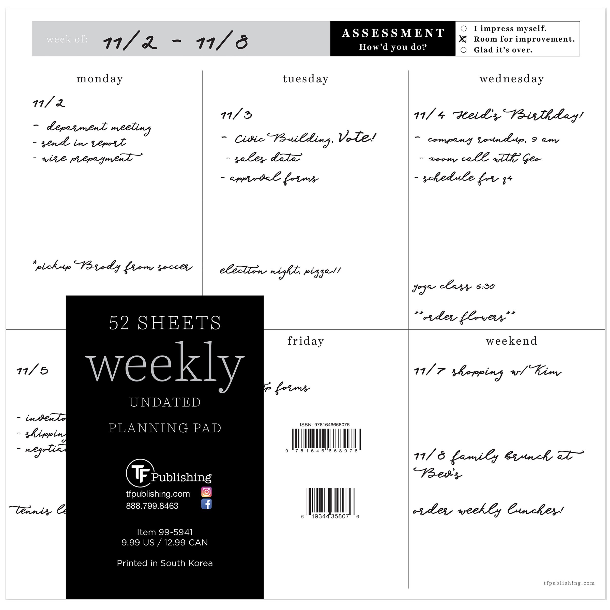 Top Flight Executive Weekly Notepad - Shop Planners & calendars at H-E-B