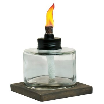 Tiki Mixed Material Glass Votive Tabletop Torch, 4"