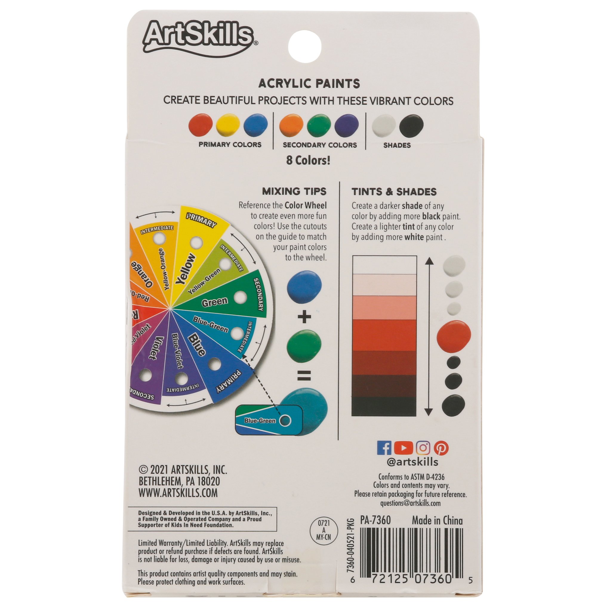 ArtSkills Artist Quality Acrylic Paints - Shop Paint & Paint Brushes at  H-E-B