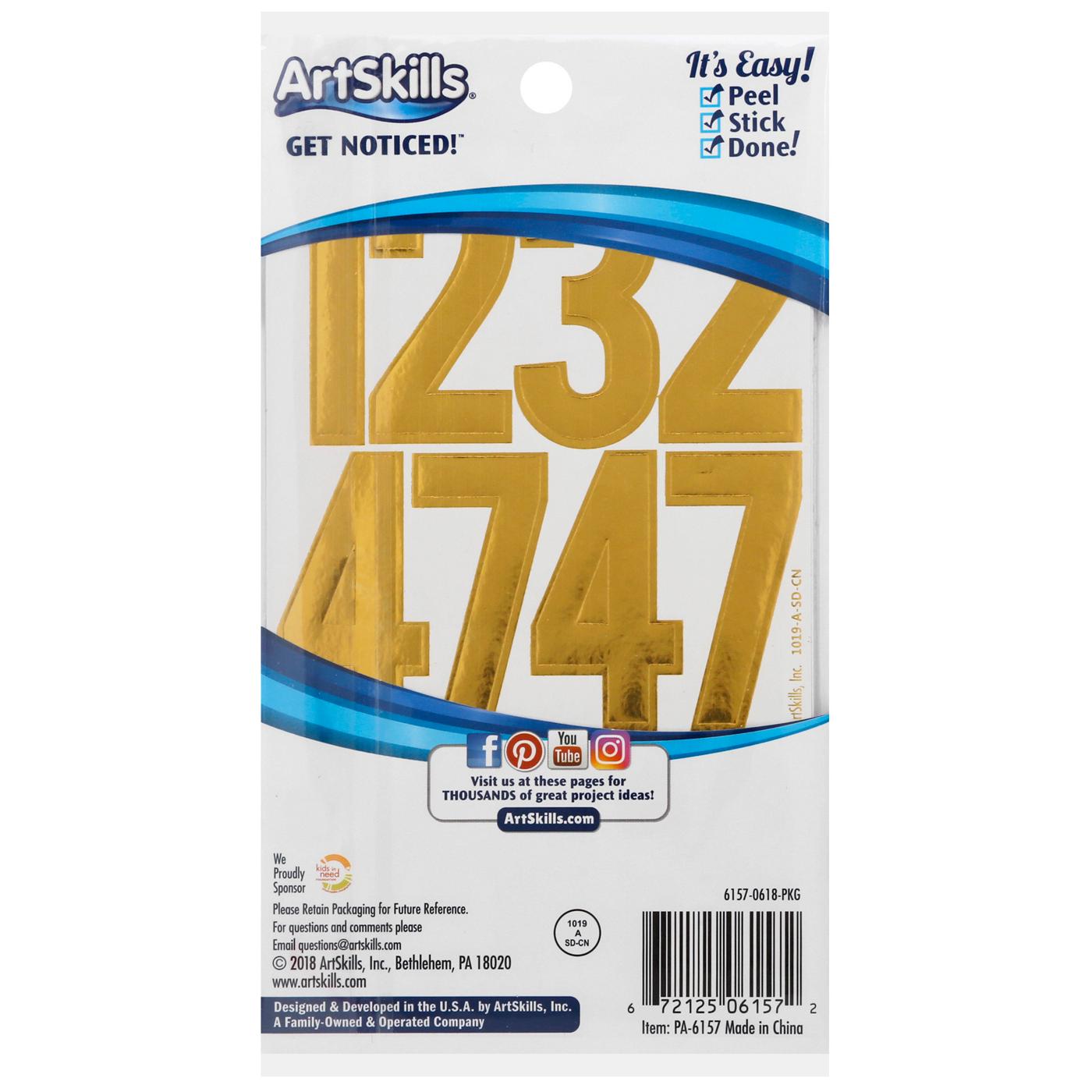 ArtSkills Metallic Letter Stickers & Numbers Gold Shop Craft Basics