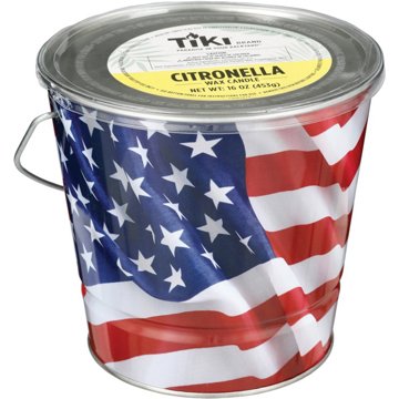 Tiki Citronella Wax Outdoor Candle with Americana Bucket, 16 oz