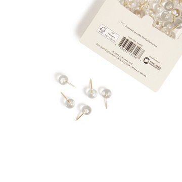 U Brands Push Pins - Clear Sphere with Gold, 100 ct