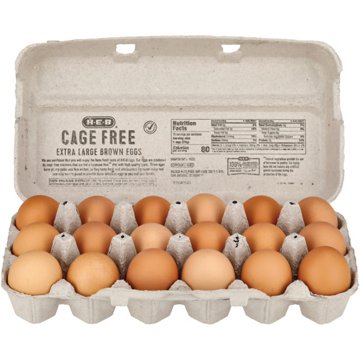 H-E-B Grade AA Cage Free Extra Large Brown Eggs, 18 ct