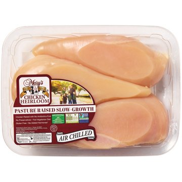 Mary's Free Range Heirloom Pasture Raised Boneless Skinless Chicken Breast, Avg. 1.5 lbs
