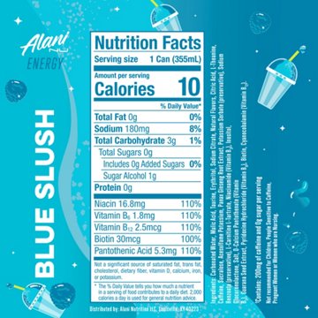 Alani Nu Zero Sugar Energy Drink - Blue Slush