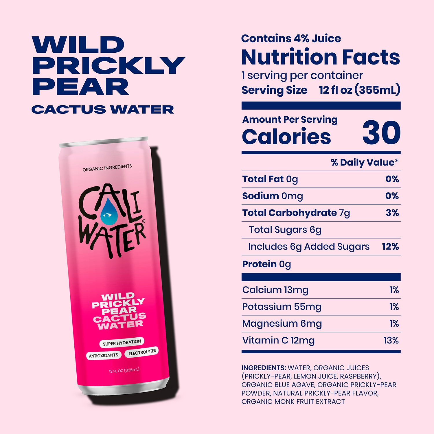 Caliwater Cactus Water - Wild Prickly Pear - Shop Water at H-E-B
