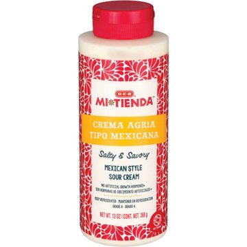 H-E-B Mi Tienda Squeezable Crema Agria Mexican-Style Sour Cream, 13 oz