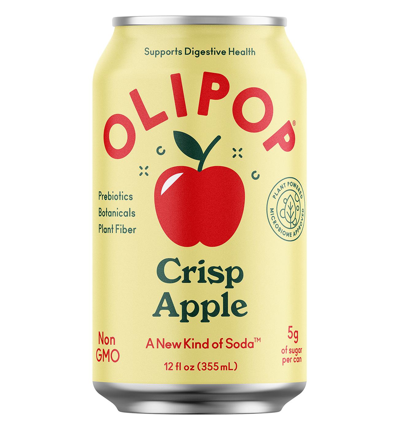 Olipop Crisp Apple Soda; image 1 of 2