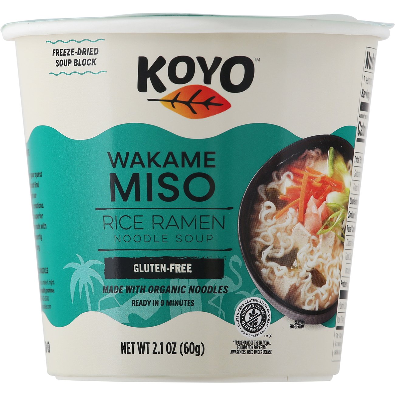 12CT: KOYO Tofu Miso Ramen Soup 2oz REDUCED SODIUM VEGAN HEIRLOOM...