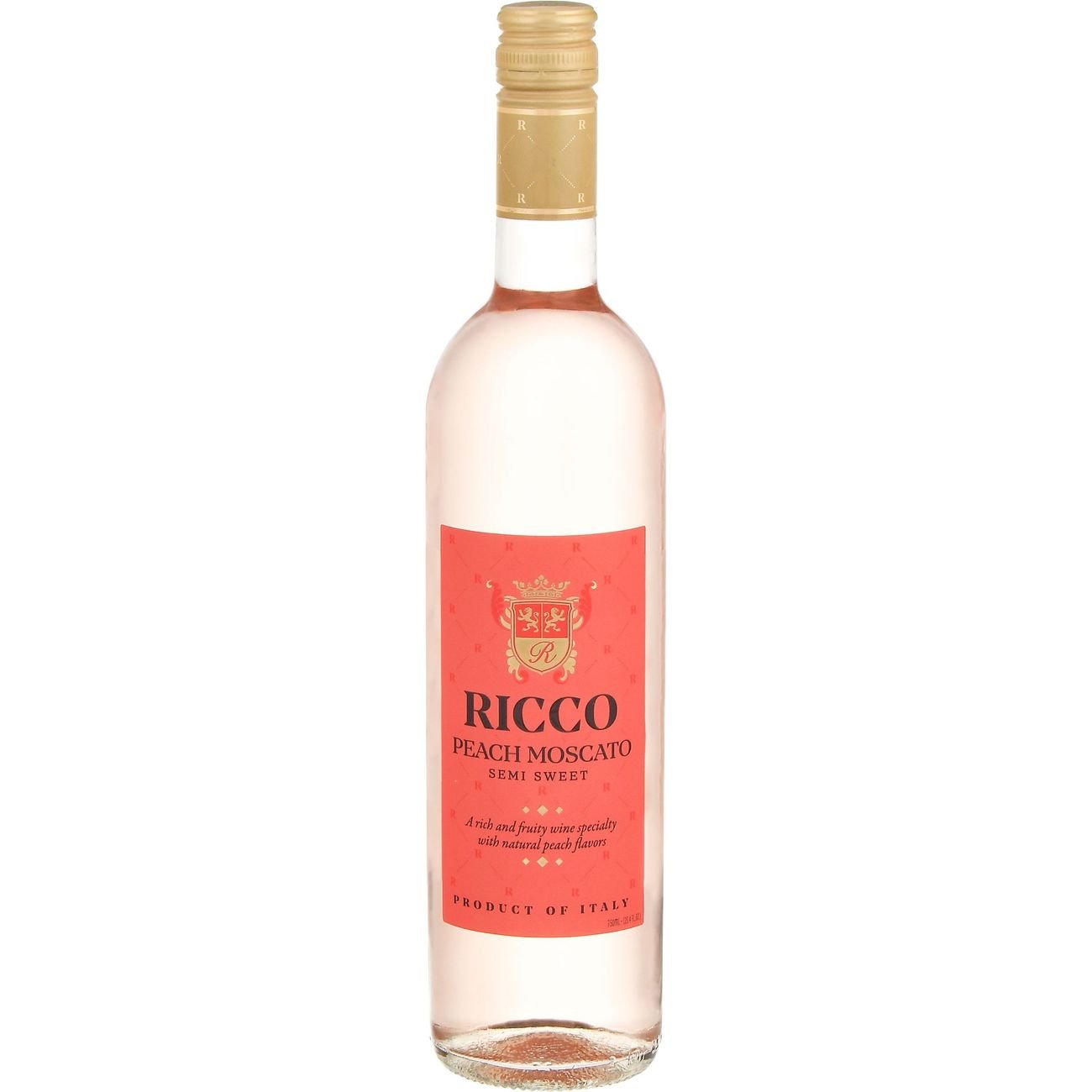 Ricco Peach Moscato Italy White Wine, 750 mL