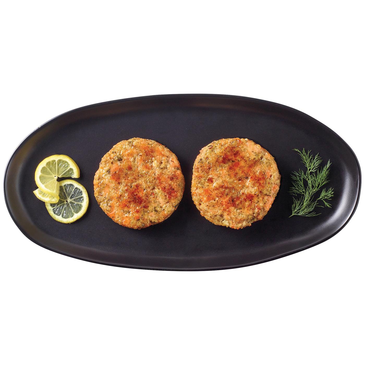 H-E-B Fish Market Salmon Burgers - Lemon Dill Parmesan; image 2 of 2