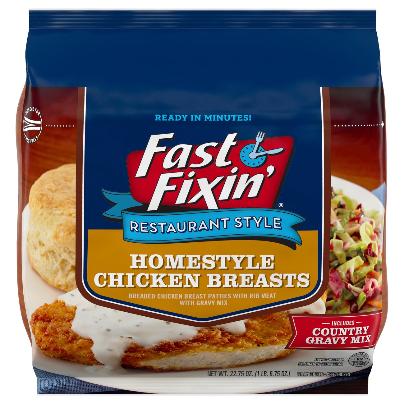 Fast Fixin' Fully Cooked Frozen Restaurant Style Homestyle Chicken ...