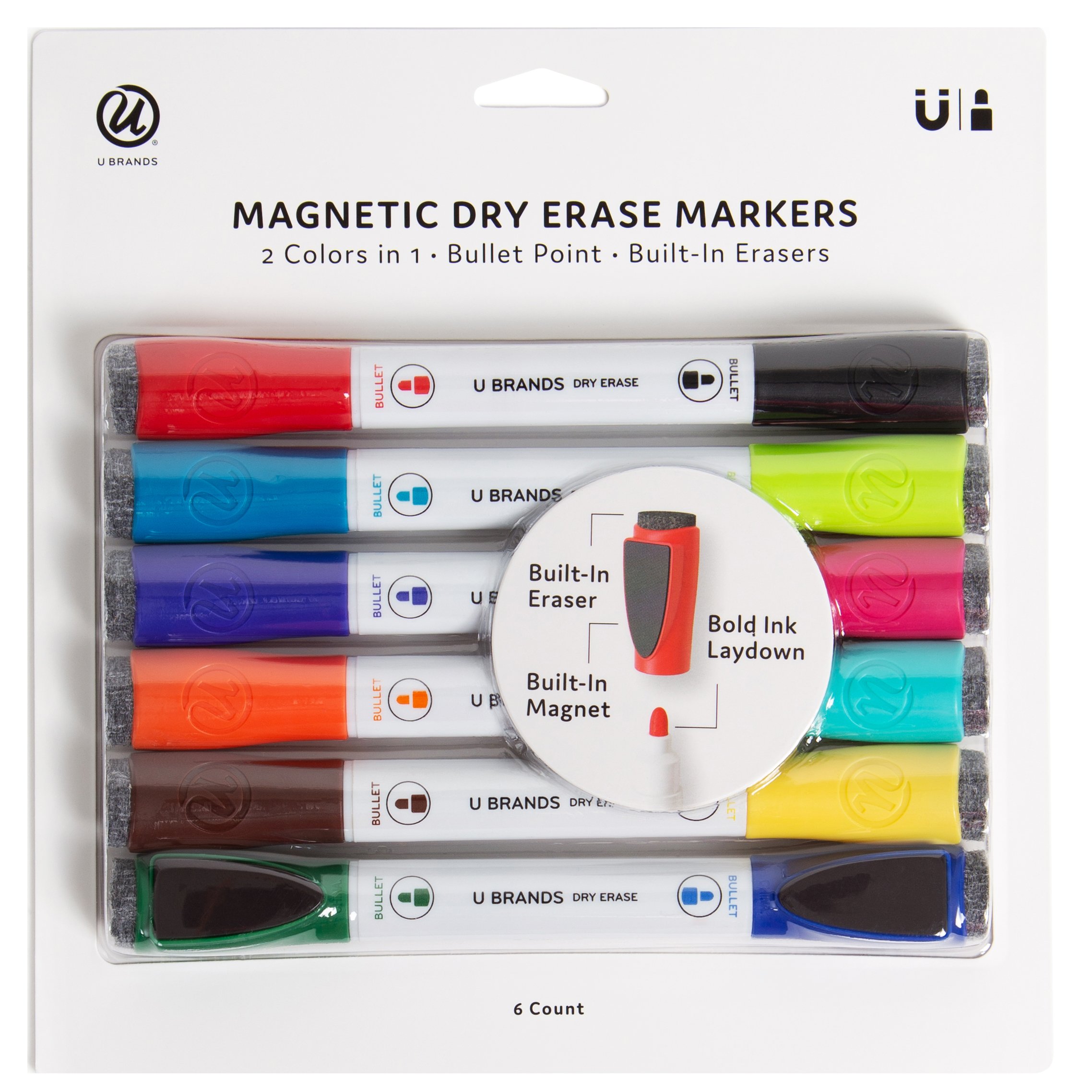 U Brands Double Ended Magnetic Dry Erase Markers - Shop Highlighters &  Dry-Erase at H-E-B