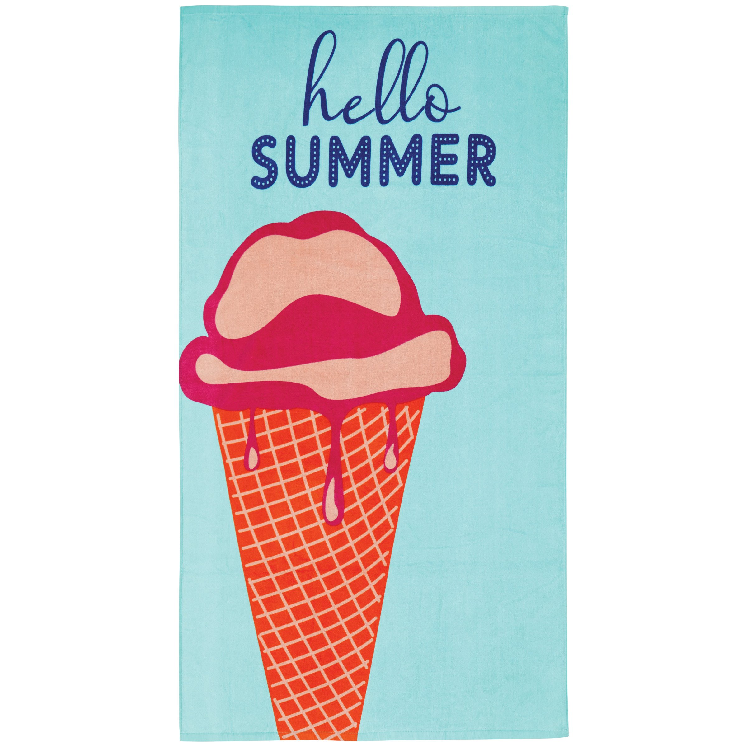 Destination Holiday Hello Ice Cream Cone Summer Beach Towel Shop