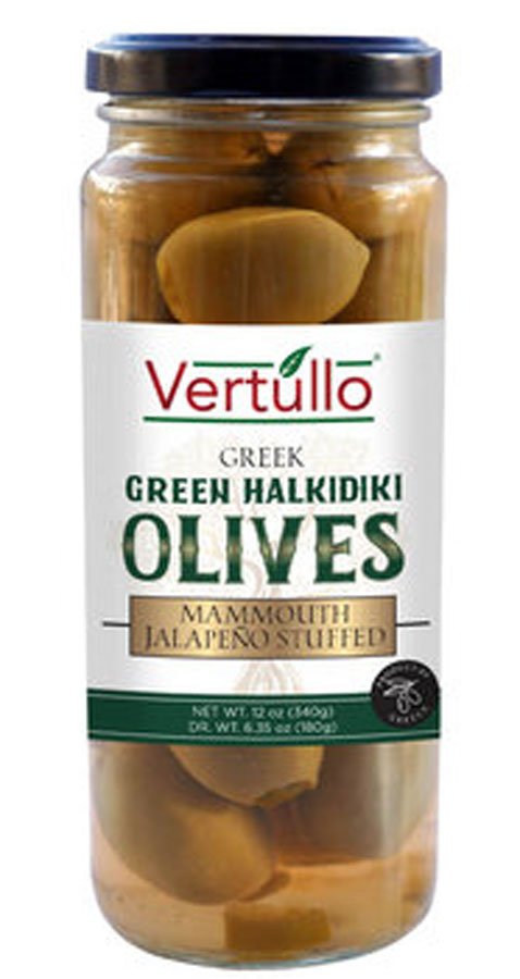 Vertullo Green Halkidiki Olive Jalapeno Stuffed, 11.6 oz | Central