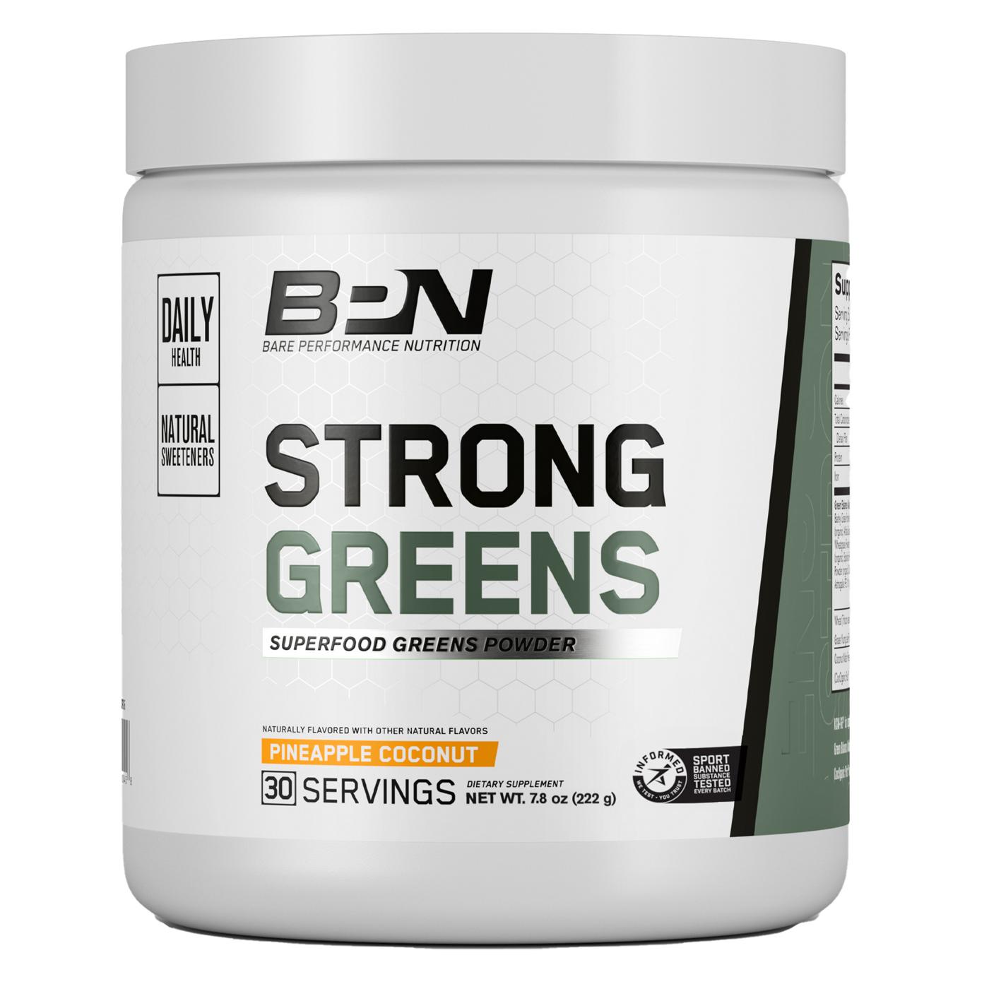 Bare Performance Nutrition Strong Greens Superfood Greens Powder - Pineapple Coconut; image 1 of 2