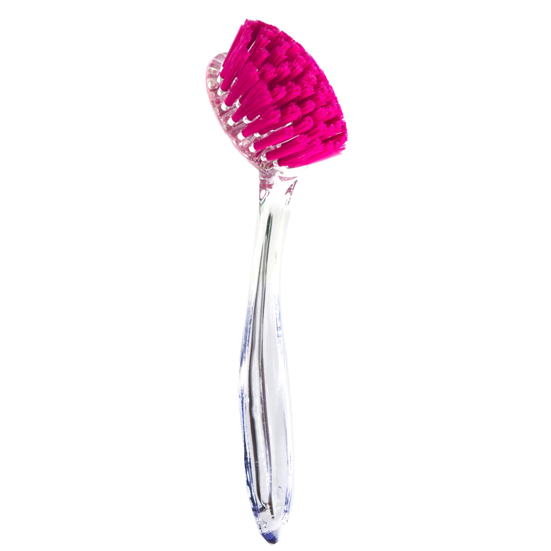 W Home Dish Brush, Soft Long Handle and Durable Nylon Bristles, Kitchen  Scrubber, Pink