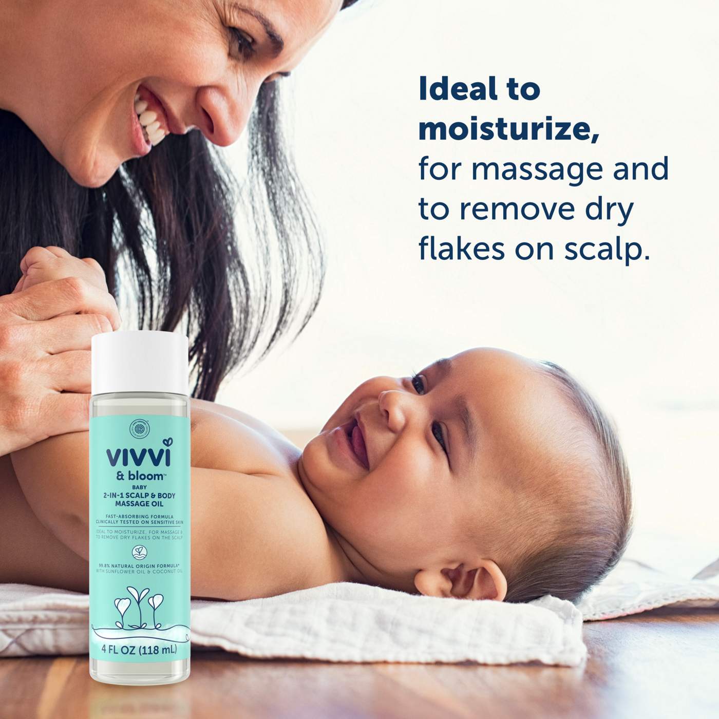 Vivvi & Bloom 2-in-1 Baby Scalp & Body Massage Oil; image 2 of 8