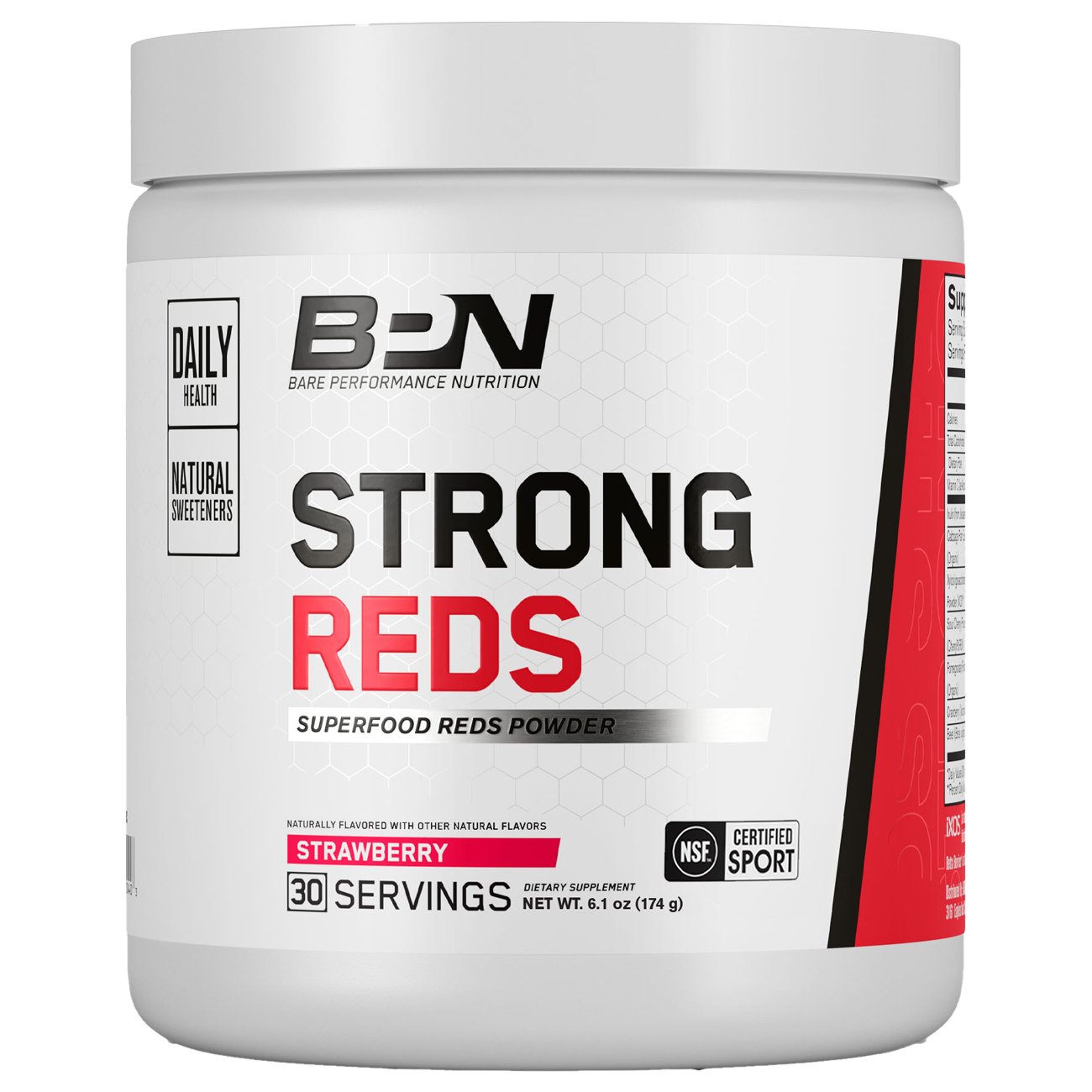 Bare Performance Nutrition Strong Reds Powder - Strawberry, 6.1 oz